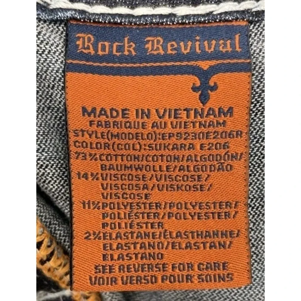 Rock Revival Sukara Easy Boot Bootcut Jeans Womens 27 Blue Thick Stitch Flap... - Picture 7 of 7